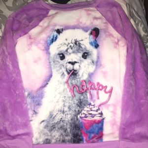 Justice Fleece Llama Top Sz.12 NWOT No Flaws